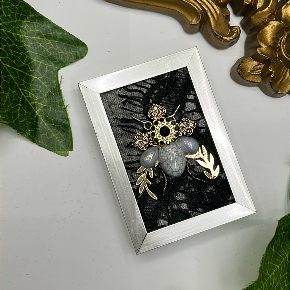 Insect Oddity Art Upcycled Vintage
